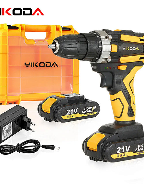 Load image into Gallery viewer, YIKODA 12/16.8/21V Cordless Drill Rechargeable Electric Screwdriver Lithium Battery Household Multi-function 2 Speed Power Tools
